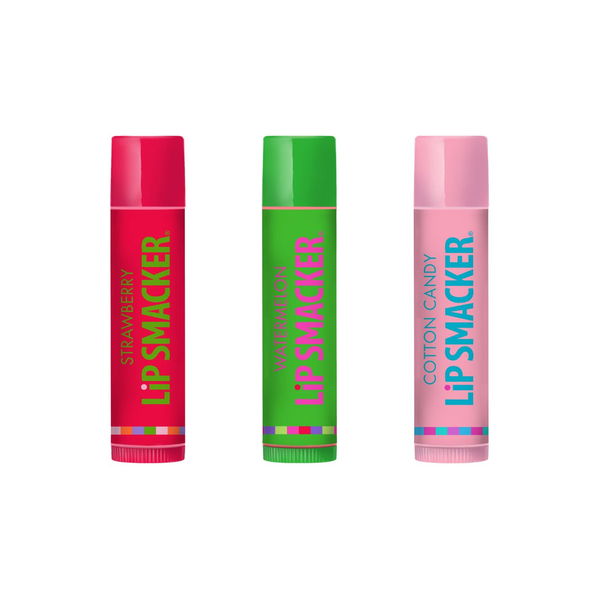 Lip Smackers Flavored Lip Balm Original & Best - Moisturizing, Soothing Trio Strawberry, Watermelon, & Cotton Candy Beauty & Personal Care Lip Smacker