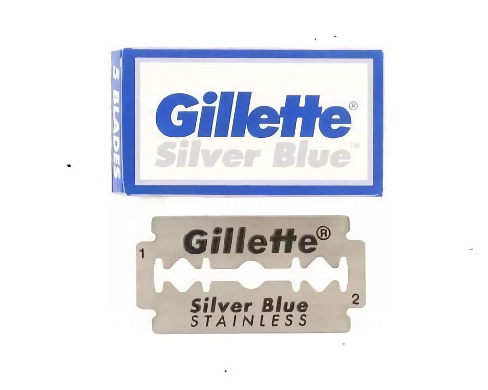 50 Silver Blue Double Edge Razor Blades Made in Russia by 7 O'clock Beauty and Personal Care 7 O'clock