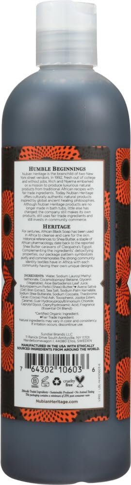 Nubian Heritage African Black Soap Body Wash, Paraben Free, 13 Ounce (Pack of 1) Beauty & Personal Care Nubian Heritage