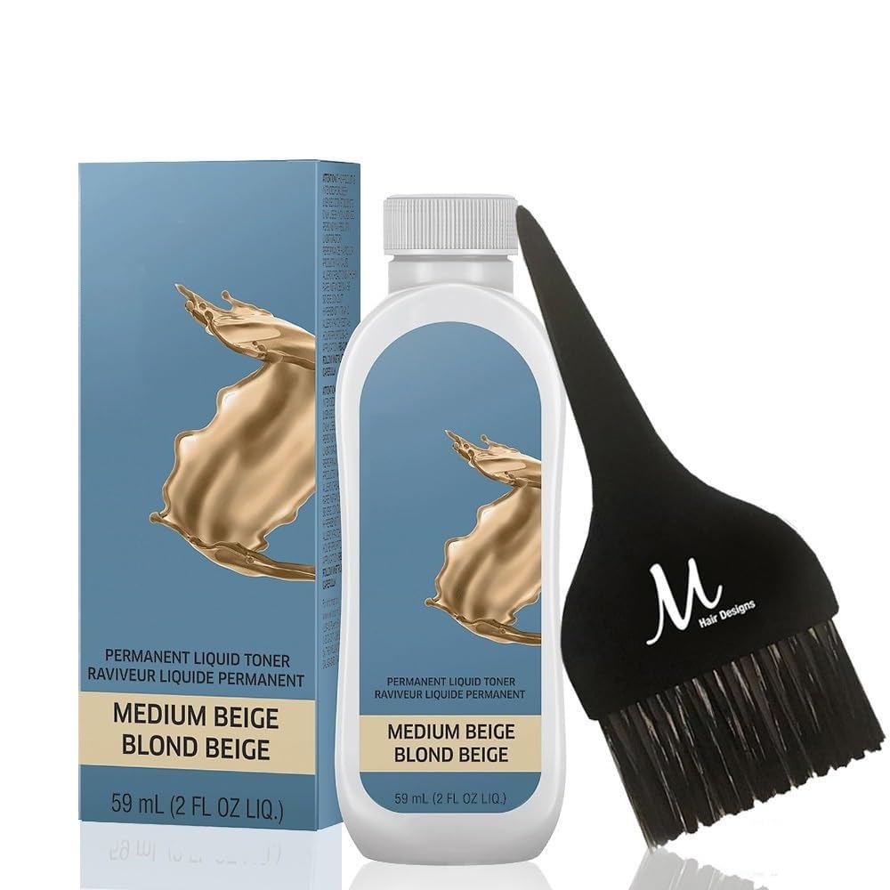 Blondor Medium Beige /01 Liquid Permanent Blondor Toner 2 Fl Oz and M Hair Designs Tint Brush (Bundle) Beauty & Personal Care M Hair Designs