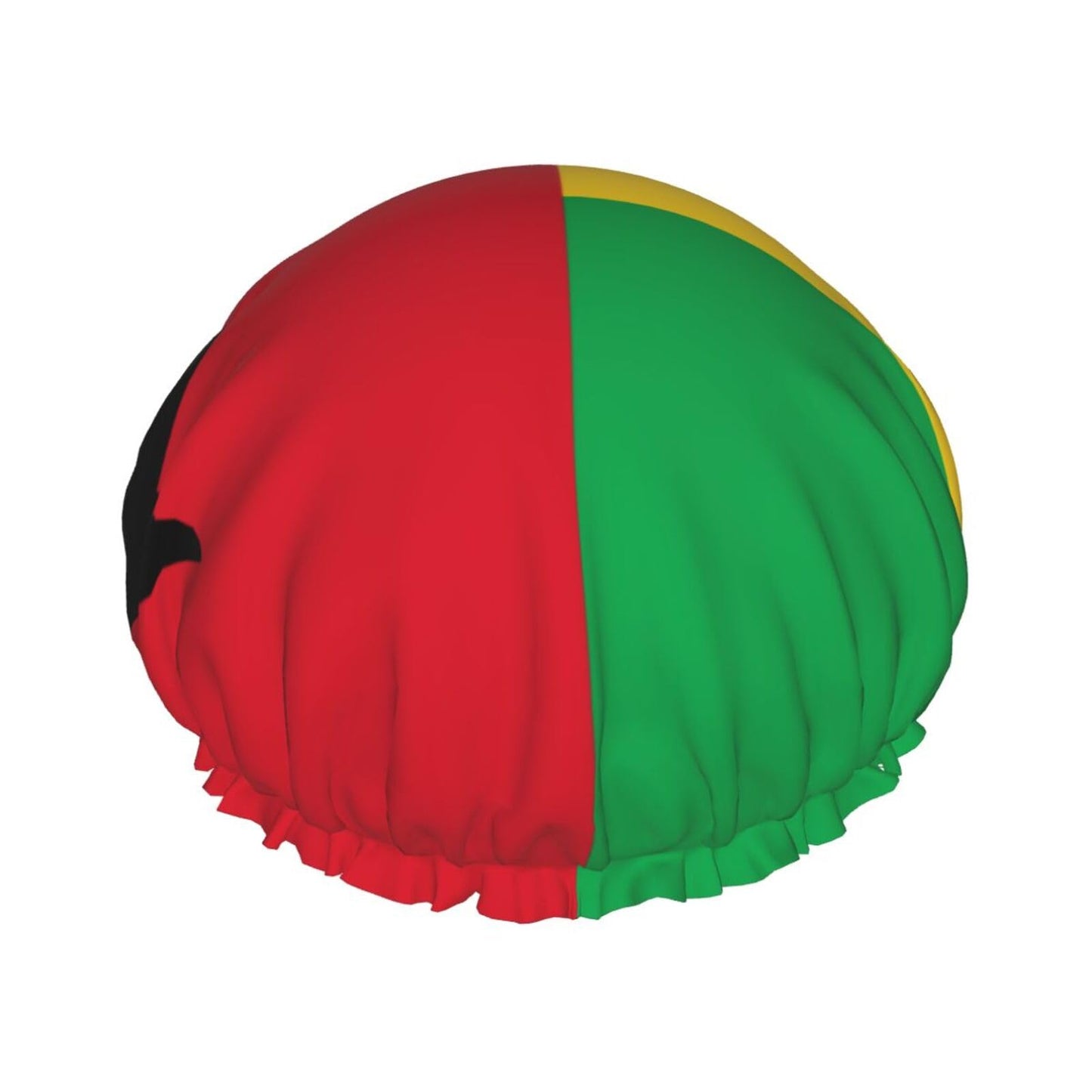 Guinea Bissau Flag Prints Shower Cap Double Layer Lined Waterproof Bathing Shower Hat Beauty and Personal Care Hayyett