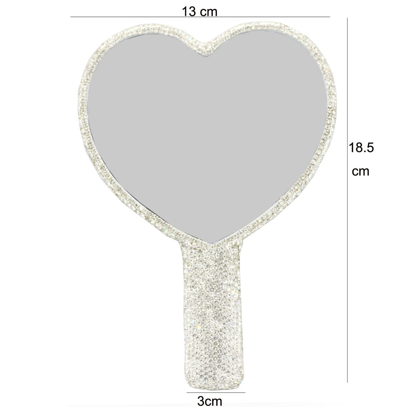 Bestbling Bling Rhinestone Heart Handheld Mirror - Portable & Dazzling Makeup Mirror for On-The-Go Touch-ups (Plastic White) Beauty & Personal Care Bestbling