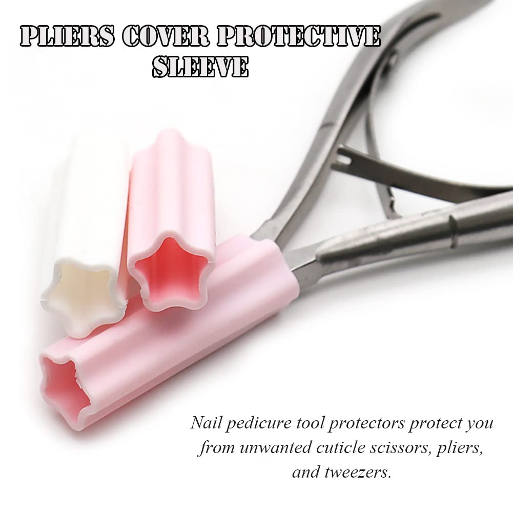 AKOAK 5 Pcs Pliers Cover Protective Sleeve Cuticle Pliers Cover Silicone Cuticle Pliers Tweezers Scissors Protectors Star Shape Protection Scissors Beauty and Personal Care AKOAK
