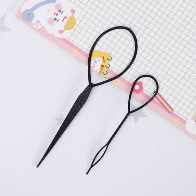 1Set(2pcs) Plastic Magic Hair Braid Ponytail Maker Clip Tool Simple Diy Hair Style Accessories Styling (Black) Beauty & Personal Care ASEANAO