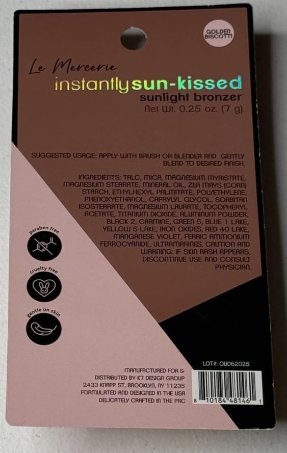 Le Mercerie Instantly Sun-Kissed Sunlight Bronzer, Golden Biscotti, Paraben Free, Cruelty Free, 0.25 oz Beauty & Personal Care LE MERCERIE