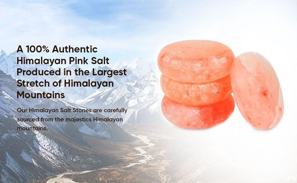 Glowyn Pink Himalayan Salt Massage Stone Discs - Flat, Thick & Round - Set of 4 - Pink Crystal Hand-Carved Stone for Massage Therapy and Deodorant Beauty and Personal Care Glowyn Pink