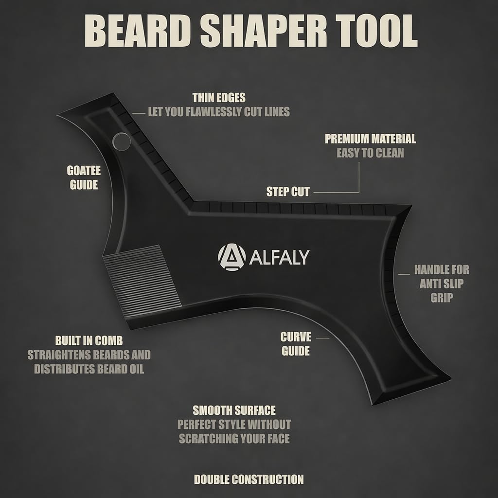 Alfaly Beard Shaper Kit - Premium Lineup and Guide Tool for Precise Beard Shaping & Styling Beauty and Personal Care Alfaly