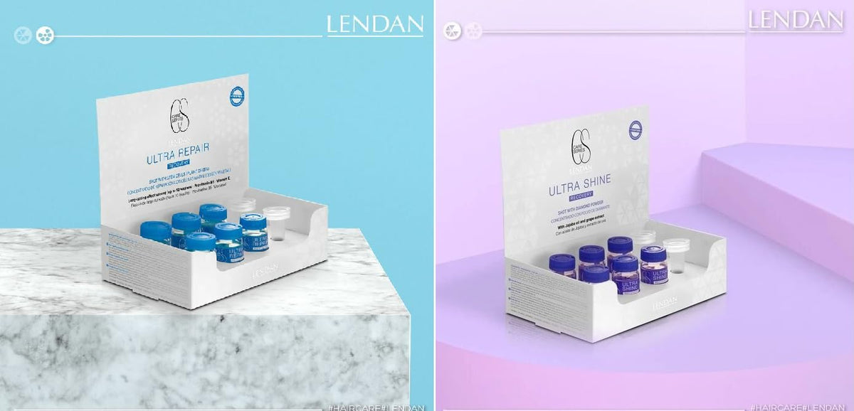 Lendan Care Series Ultra Recovery Kit - Set of 1 Box Ultra Repair + Shine Shots, 6 x 0.34fl.oz - Concentrado de Reparacin y Brillo