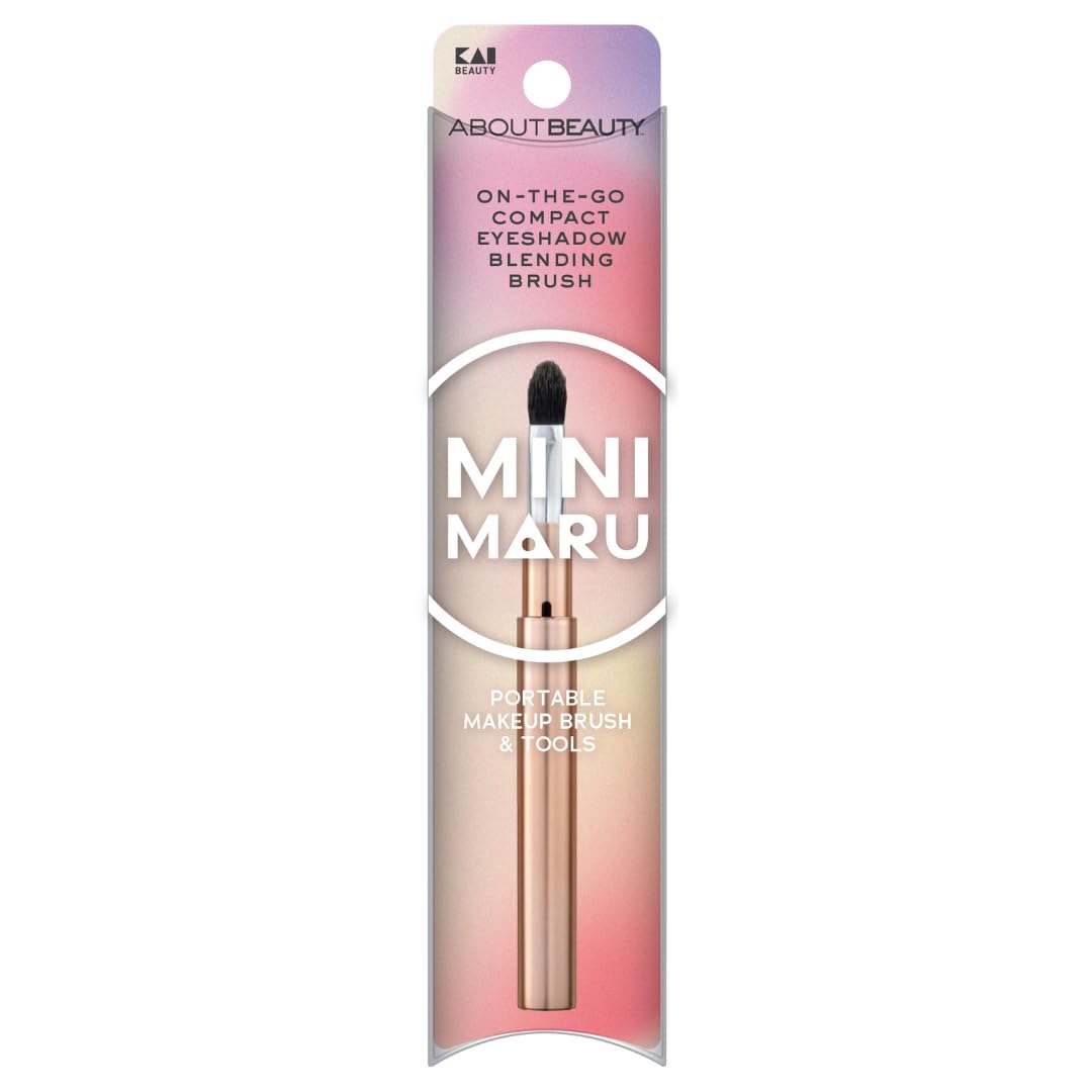 Kai Mini Maru On-the-Go Compact Eyeshadow Blending Brush, Soft Bristle Blending Brush for Effortless Shadow Diffusion, Travel Makeup Brush Beauty & Personal Care Kai Beauty