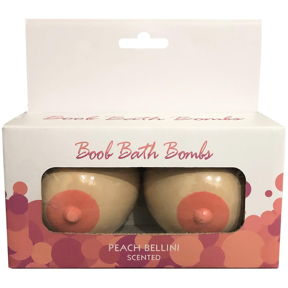 Kheper Games Boobie Bath Bomb Set, Peach Bellini Scent, Relaxing Aromatherapy Bath Bombs, 2 Count Beauty and Personal Care Kheper Games