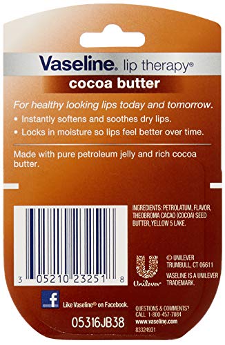 Vaseline Lip Therapy Cocoa Butter, .25 oz (Pack of 9) Beauty & Personal Care Vaseline