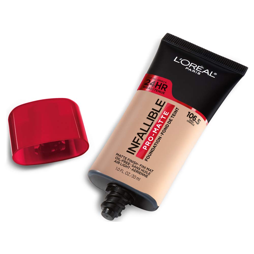 L'Oreal Paris Makeup Infallible Pro-Matte Liquid Longwear Foundation, Shell 106.5, 1 fl; oz.