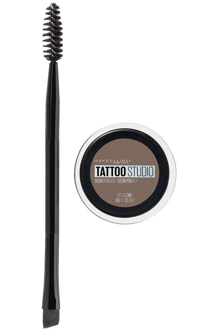 Maybelline TattooStudio Brow Pomade Long Lasting, Buildable, Eyebrow Makeup, Blonde, 1 Count