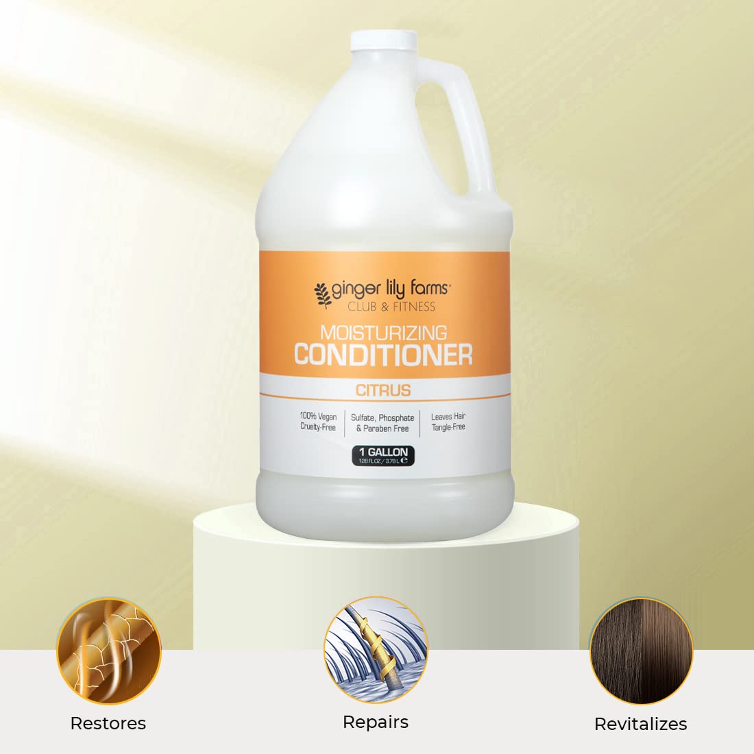 Ginger Lily Farms Club & Fitness Moisturizing Conditioner for Dry Hair, 100% Vegan & Cruelty-Free, Citrus Scent, 1 Gallon (128 fl oz) Refill Beauty & Personal Care Ginger Lily Farms