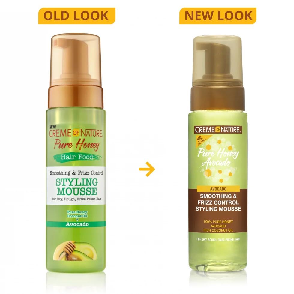 Creme of Nature Pure Honey Define Hair Food Smoothing & Frizz Control Styling Mousse, Flexible Hold & Shine for Curls, With Honey, Avocado Oil Beauty & Personal Care Creme of Nature