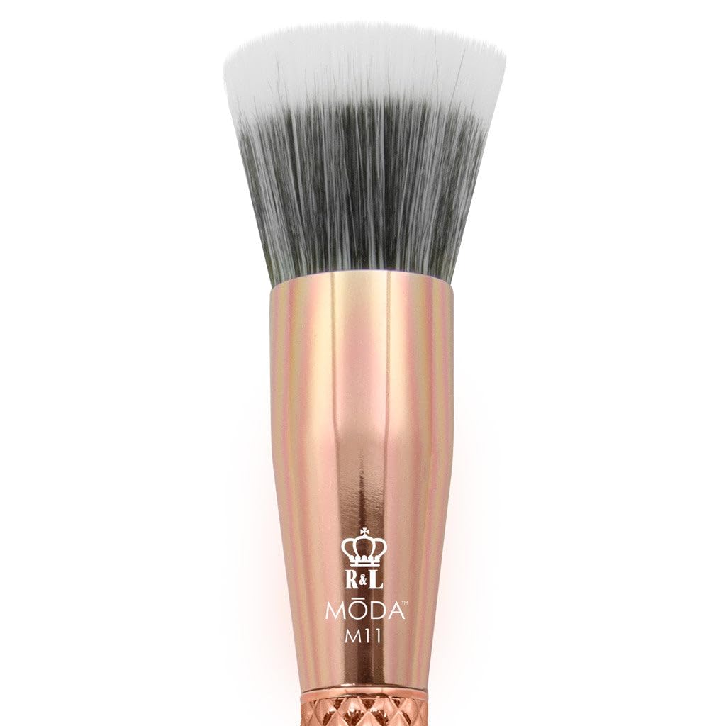MODA Metallics Stippler Makeup Brush - Duo-Fiber Face Brush for Airbrushed Foundation, Blush & Highlighter Beauty & Personal Care MODA