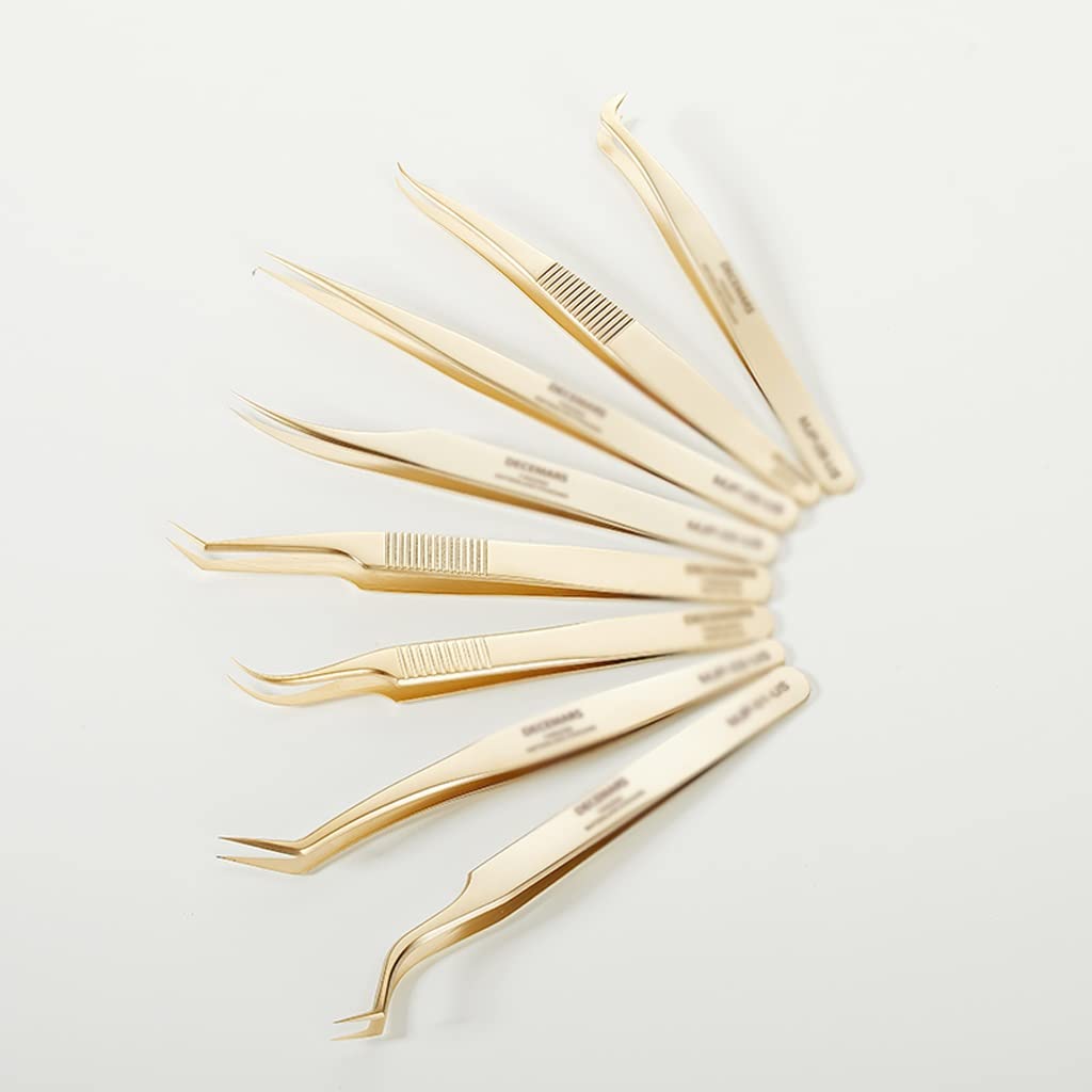 Eyelash Extension Tweezers Gold Color Beauty and Personal Care NSUQOA