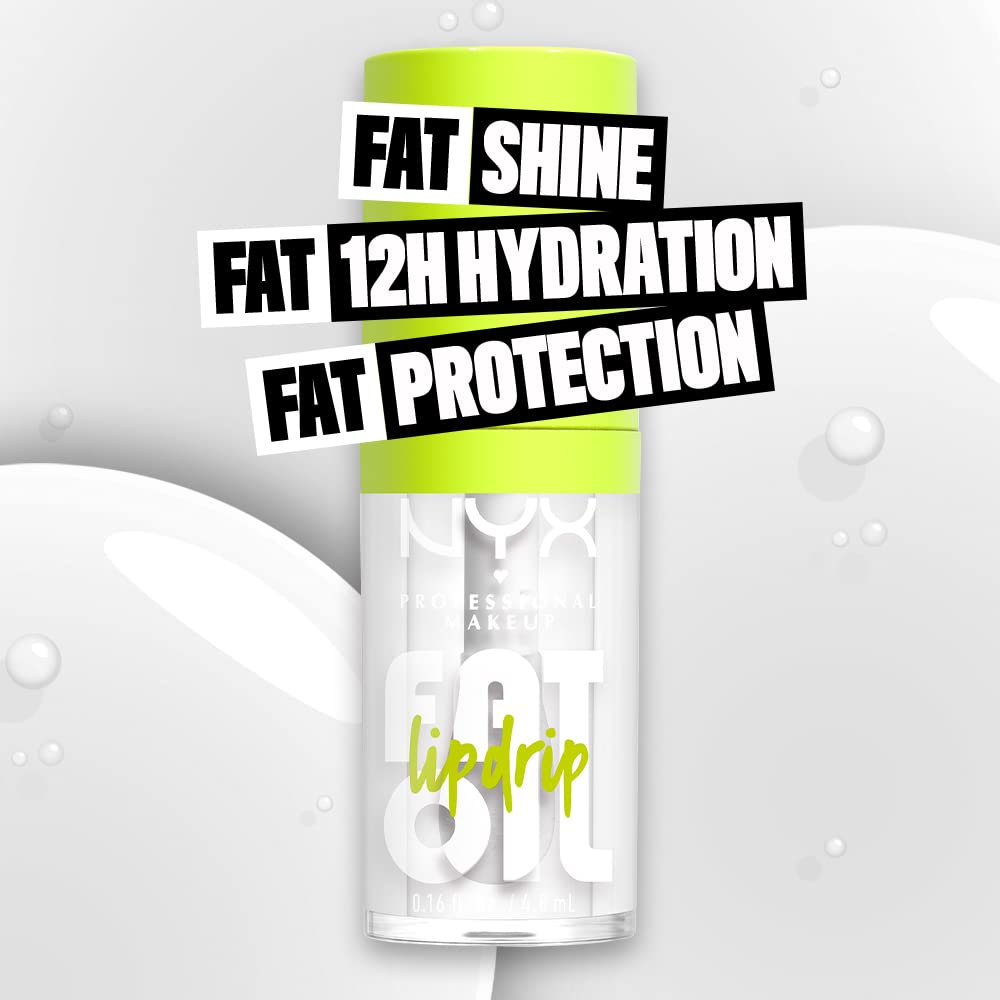 NYX PROFESSIONAL MAKEUP Fat Oil Lip Drip, Moisturizing Lip Oil Gloss, Vegan Tinted Formula, Up to 12 HR Hydration - My Main (Clear) Beauty & Personal Care NYX PROFESSIONAL MAKEUP