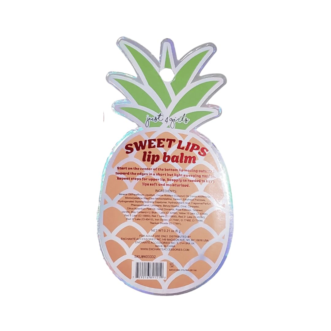 Just 4 girls Sweet Lips Pineapple Shaped Lip Balm (Berry Pinapple) Beauty and Personal Care Just 4 girls