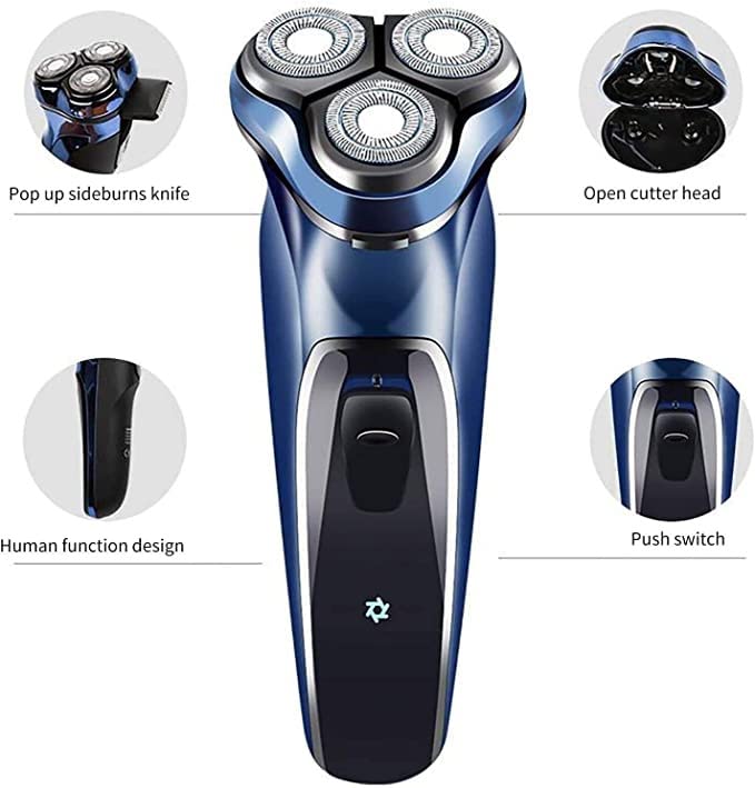 aiqiua Mens Electric Razor,Dry Wet Waterproof Man Shaver,Portable Facial Cordless Shaver Travel USB Rechargeable Easy to Operate and Store Beauty and Personal Care aiqiua