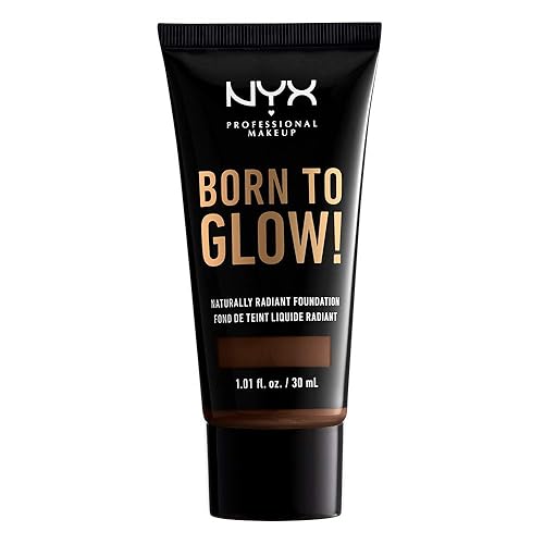 NYX PROFESSIONAL MAKEUP Born To Glow Naturally Radiant Foundation, Medium Coverage - Chestnut Beauty & Personal Care NYX PROFESSIONAL MAKEUP