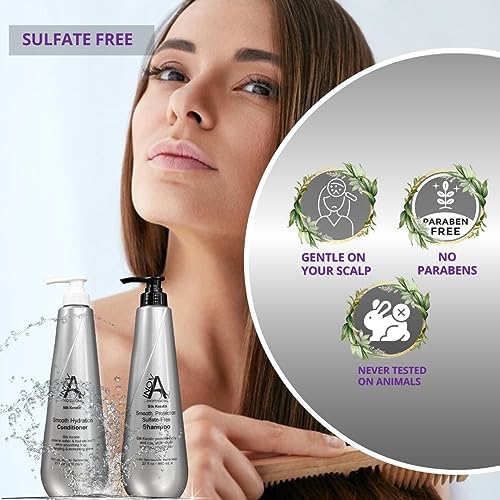 Inova Professional Silk Keratin Shampoo & Conditioner Set - Smooth Protection Sulfate-Free Shampoo & Smooth Hydration Conditioner (27 Oz), grey Beauty & Personal Care Inova Professional
