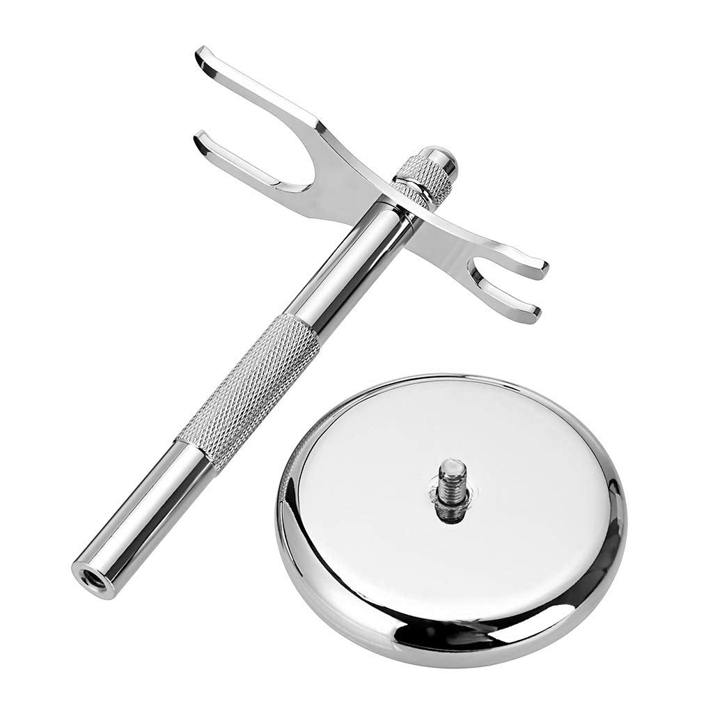 Linkidea Razor & Brush Holder, Deluxe Men's Stainless Steel Shaving Brush Hanger, Grooming Organizer for Bathroom, Shaver Stand Compatible with Merkur Beauty and Personal Care Linkidea
