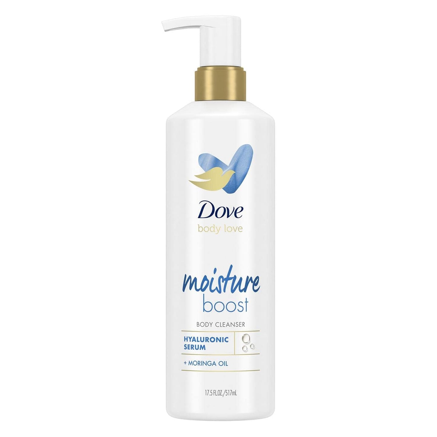 Dove Body Love Body Cleanser Moisture Boost For Dry Skin Body Wash with Hyaluronic Acid and Moringa Oil 17.5 fl oz Beauty & Personal Care Dove