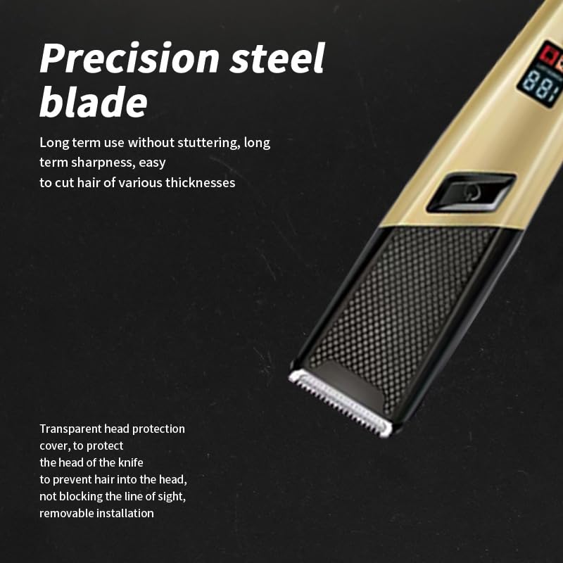 Professional Hair Clippers for Men, Cordless Barber and Trimmer Set with LED Display, 3 Limit Combs, Fade Haircut Kit, Electric Cut Machines Beauty and Personal Care QDKVTNDJZ