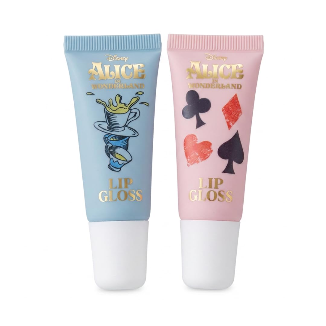 Disney Alice in Wonderland Lip Gloss Set, 2 Count, Curiouser & Curiouser, Pink and Blue Gloss Duo, 0.27 fl oz / 8 mL Each Beauty & Personal Care Disney Alice in Wonderland
