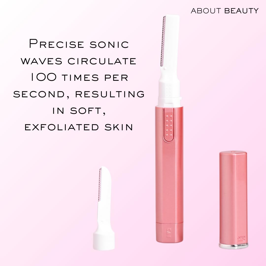 About Face Sonic Beauty Wand - Electric Facial Hair Remover and Bonus Eyebrow Shaper, Ideal for Shaving, Exfoliating and Brow Shaping, Epilator Beauty and Personal Care About Face
