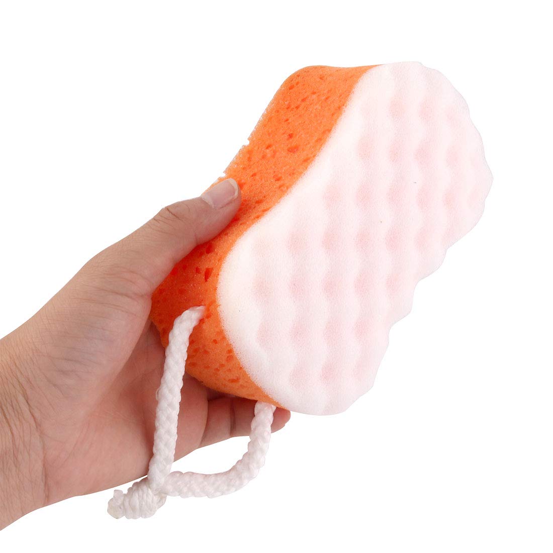 Ruilogod Dorm Bathroom Bath Sponge Body Cleaning Washing Shower Pouf Scrubber Orange (id: 682 13a f60 f5d 3ee Beauty and Personal Care Ruilogod