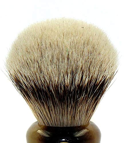 G.B.S Badger Shaving Brush with Faux Horn Handle, Free Stand, Large Silvertip Beauty and Personal Care G.B.S