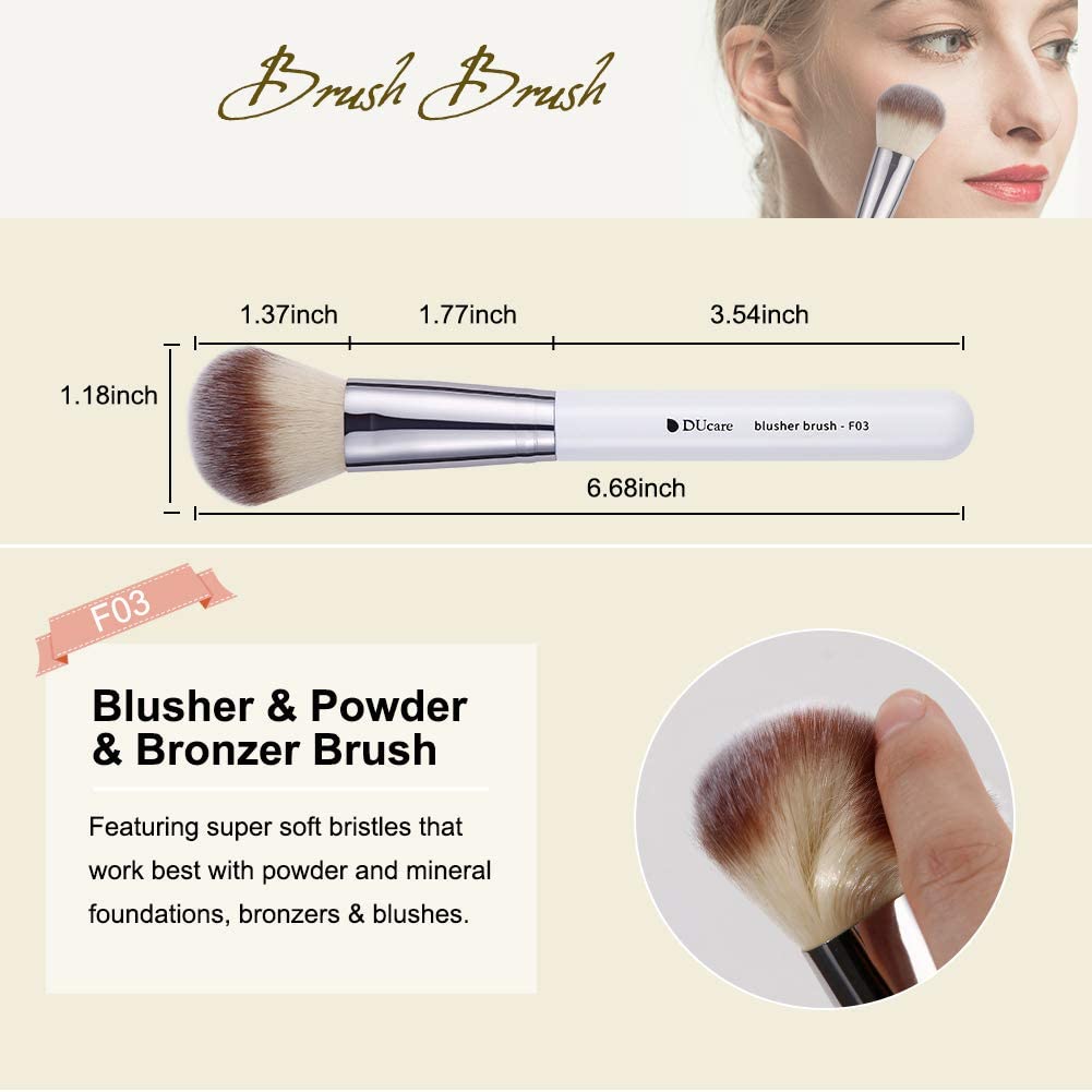 DUcare Makeup Brushes 3Pcs Foundation Contour Bronzer Brush,Concealer Brush,Blusher Powder Brush, Face Kabuki Travel Buffing Stippling Liquid Blending Beauty & Personal Care DUcare