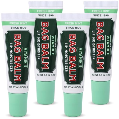 Vermont's Original Bag Balm Moisturizing Lip Balm with Vitamin E - Pack of 4 0.3oz Tubes (4 Pack, Fresh Mint) Beauty and Personal Care Bag Balm