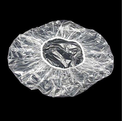 100 PCS Clear Disposable Plastic Shower Caps Large Elastic Thick Bath Cap For Women Spa,Home Use,Hotel and Hair Salon,Pack of 100 Individually Wrapped Beauty & Personal Care KINGLAKE