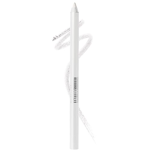 Maybelline TattooStudio Long-Lasting Sharpenable Eyeliner Pencil, Glide on Smooth Gel Pigments with 36 Hour Wear, Waterproof, Polished White, 1 Count Beauty & Personal Care MAYBELLINE