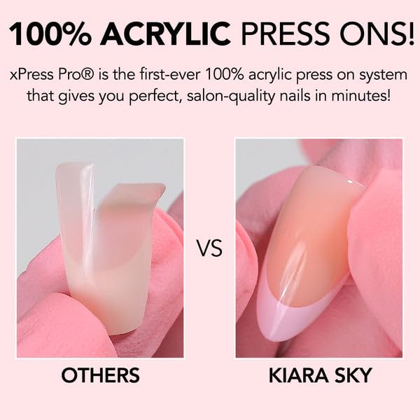 KIARA SKY PROFESSIONAL NAILS XPRESS PRO 100% ACRYLIC PRESS ON NAILS (Pink Skies)