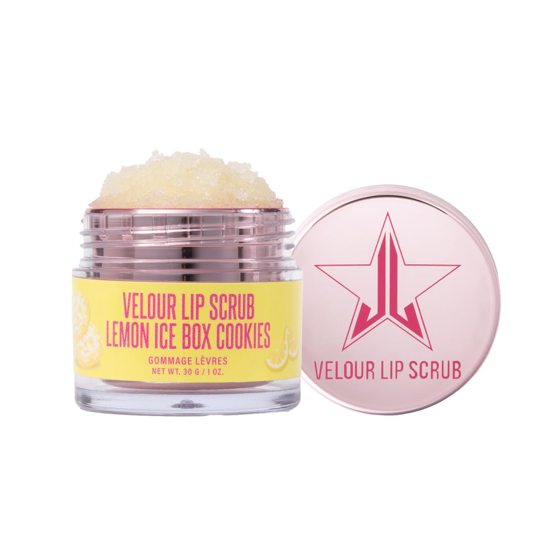 Jeffree Star Cosmetics Velour Lip Scrub, Exfoliating Sugar Lip Treatment, Cruelty-Free & Vegan, 30 G / 1 oz. (Lemon Ice Box Cookies) Beauty & Personal Care Jeffree Star