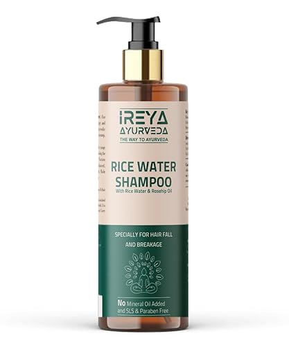 Rice Water Shampoo for hair with Rosehip oil 200ml (6.76oz) for Growth & Smooth Hair | Made with all natural ingredients No minerals Beauty & Personal Care Ireya Ayurveda