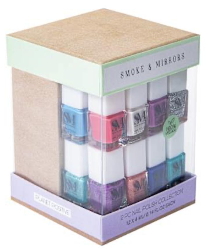 Smoke & Mirrors 12 Pc Nail Polish Collection, 100% Vegan, Clean Beauty, 0.14 Fl Oz Each