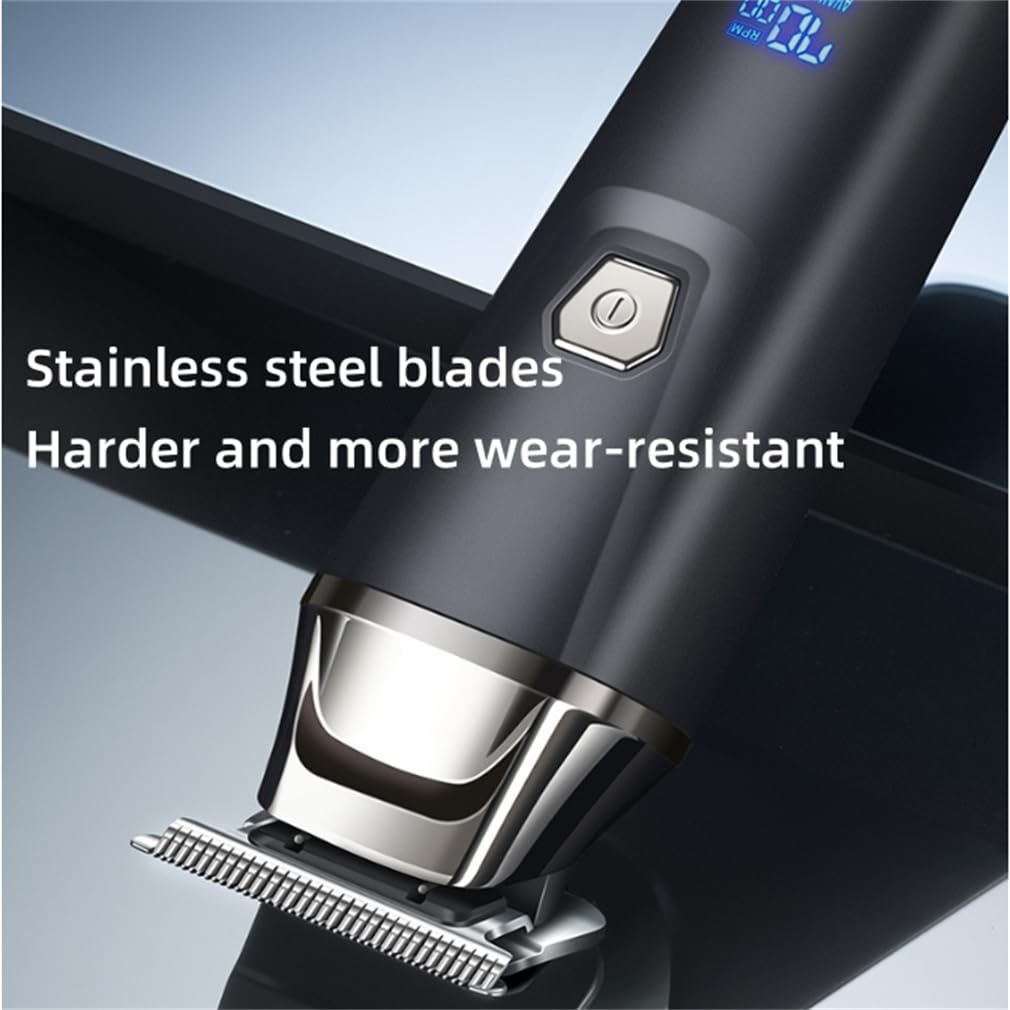 HBNOM Hair Clippers for Men Professional Cordless, Digital LCD Hair Trimmer, Stainless Steel Blades and Automatic Blade Sharpening, Hair Clippers Beauty and Personal Care HBNOM