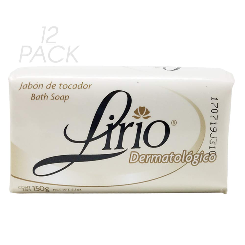 Lirio Dermatologico Bar Soap. Glycerin Enriched Antibacterial Soap. For Daily Use. Suitable for all Skin Types. 5.3 Oz. Pack of 12 Beauty & Personal Care Lirio