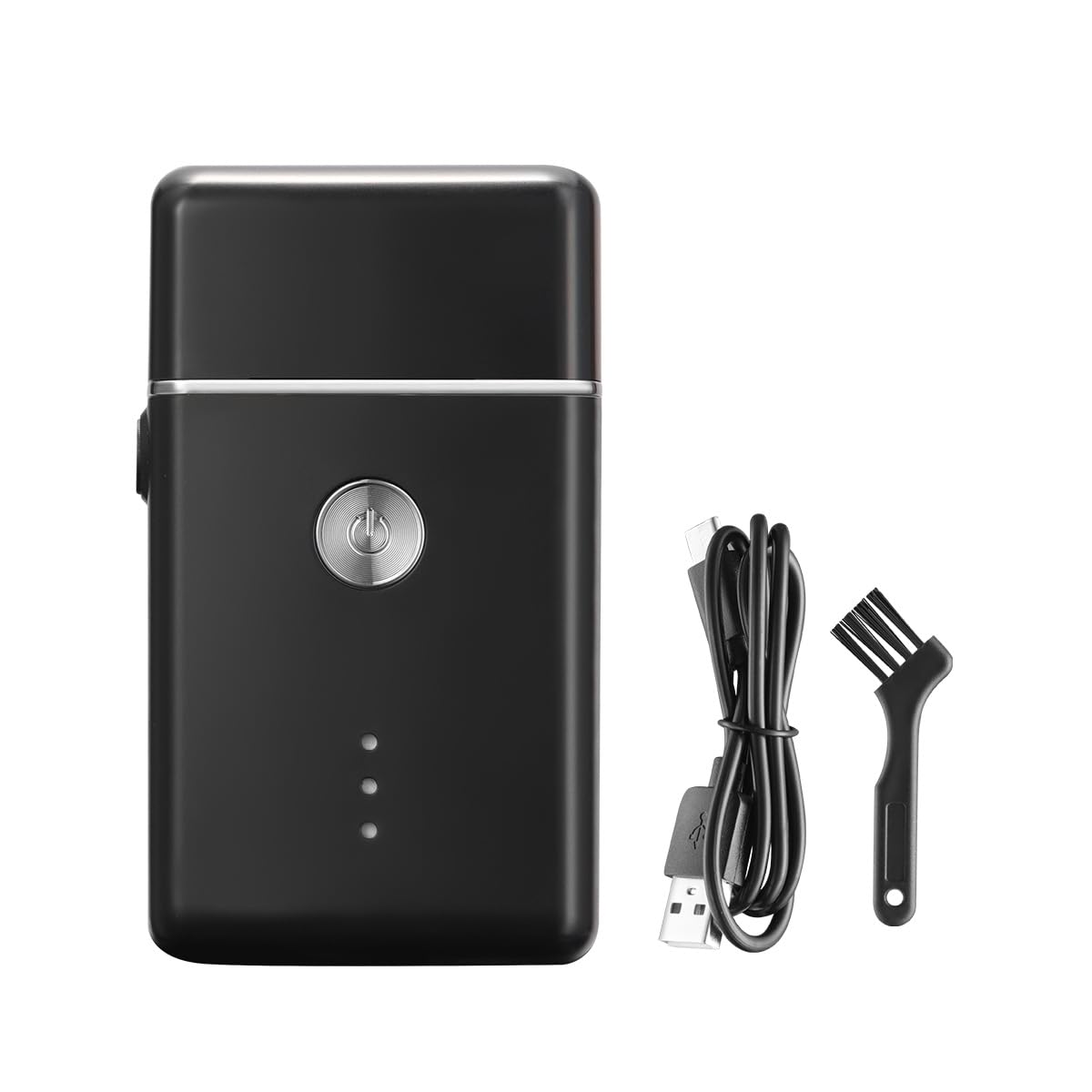 Portable -C Rechargeable Electric Shaver with Precision Blade, Cleaning Brush, and Travel-Friendly Design, Compact Black Body for On-The-Go Grooming Beauty and Personal Care QDKVTNDJZ