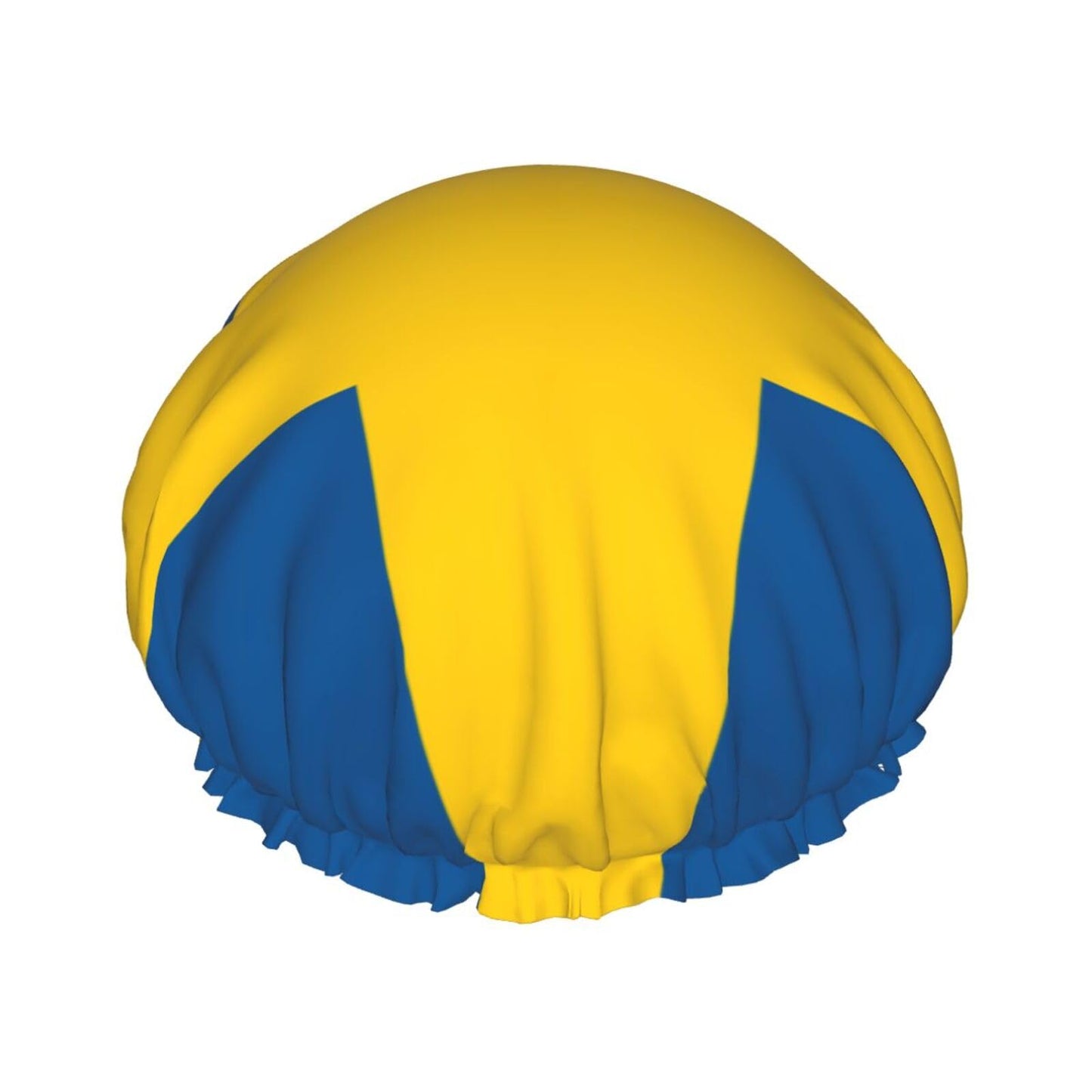 Swedish Flag Prints Shower Cap Double Layer Lined Waterproof Bathing Shower Hat Beauty and Personal Care Hayyett