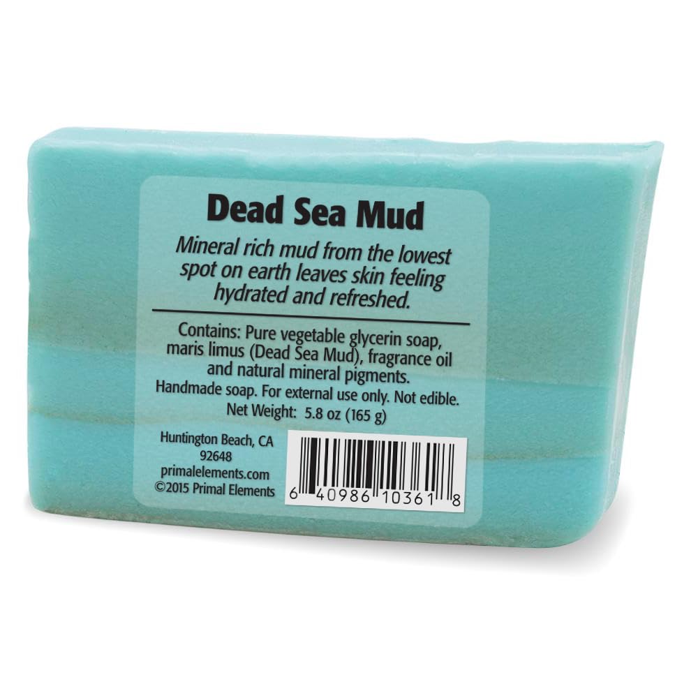 Primal Elements Glycerin Bar Soap | Helps All Skin Types, Sensitive, Oily & Dry Skin | NO PARABENS, VEGAN, GLUTEN FREE, 100% VEGETABLE BASE - (Dead Beauty & Personal Care Primal Elements