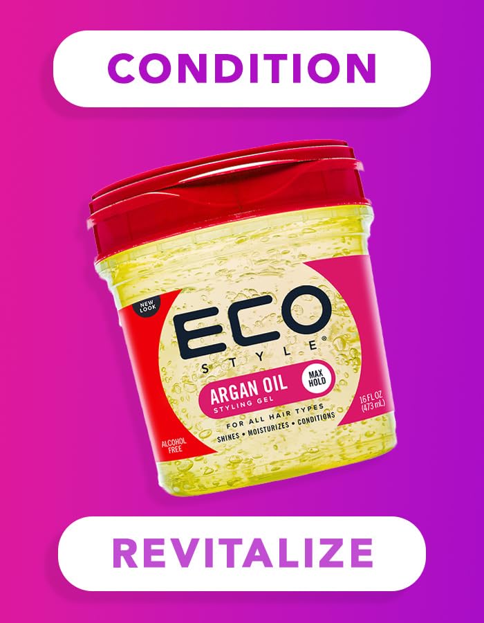 Ecoco Eco Style Gel - Argan Oil - 100% Pure Olive Oil - Promotes Healthy Hair - Nourishes And Repairs Hair - Long-Lasting Shine - 10/10 Maximum Hold Beauty & Personal Care Eco Style