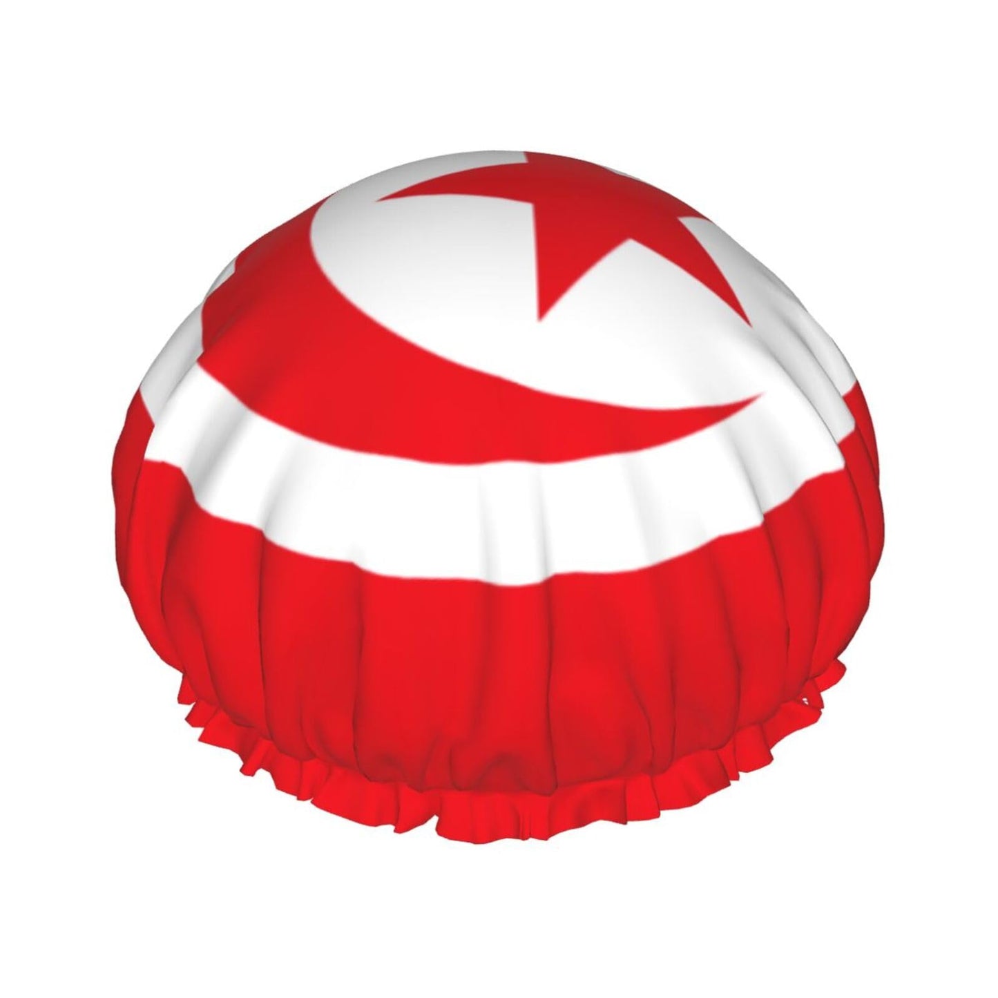 Tunisia Flag Prints Shower Cap Double Layer Lined Waterproof Bathing Shower Hat Beauty and Personal Care Hayyett
