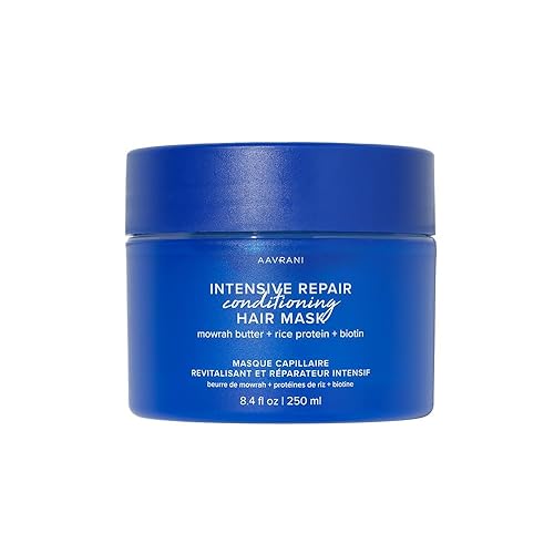 AAVRANI Intensive Repair Conditioning Hair Mask - Mask for Dry, Damaged Hair - with Biotin, Rice Protein, & Mowrah Butter to Repair - Vegan - 8.4 Oz Beauty & Personal Care AAVRANI