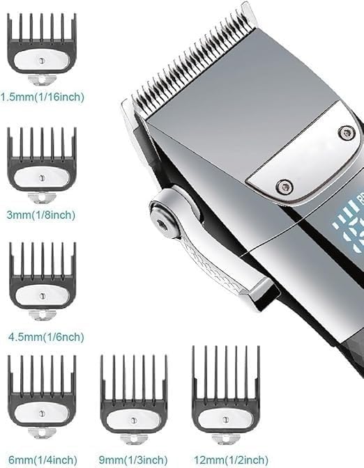 YREAJZVS Hair Clipper, Hair Trimmer IPX7 Waterproof Hair Clipper Adjustable Hair Cutting Machine Digital Power Display Electric Clippers(Green) Beauty and Personal Care YREAJZVS